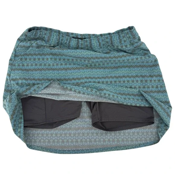 Toad & Co Athletic Skort Womens Small Teal Gray Geometric Print Active Skirt - Picture 3 of 7